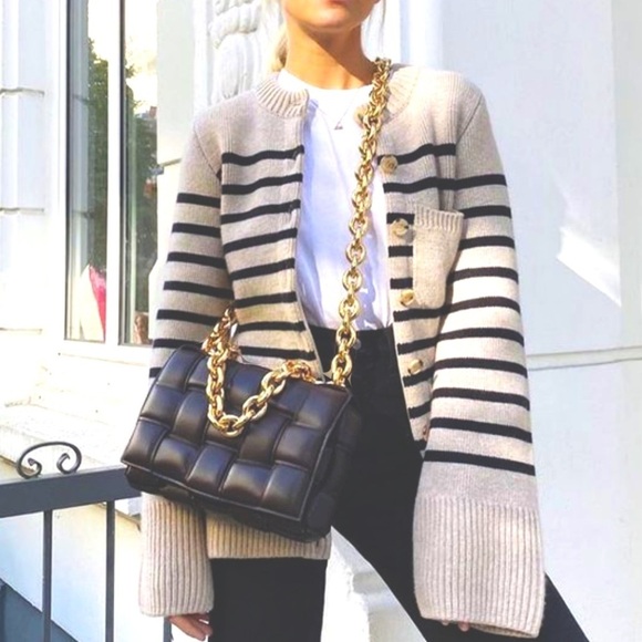 Vintage Handbags - Black purse vegan leather chain strap woven bag crossbody bag shoulder bag